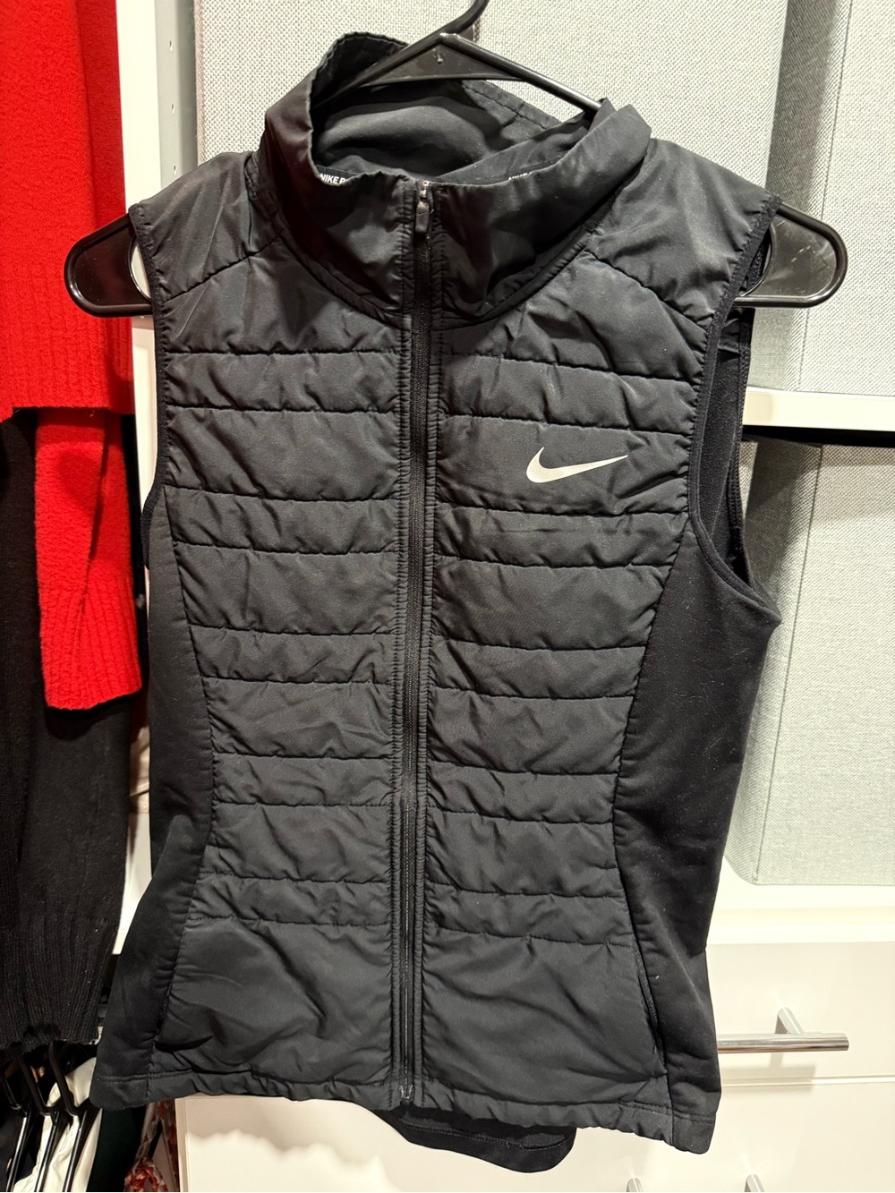 Nike Black Quilted Athletic Vest with Swoosh